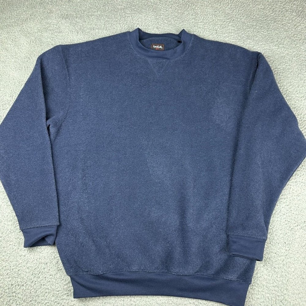 Bolle Golf Blue‎ Fleece Crewneck Long Sleeve Regular Sweatshirt Adult Small Used